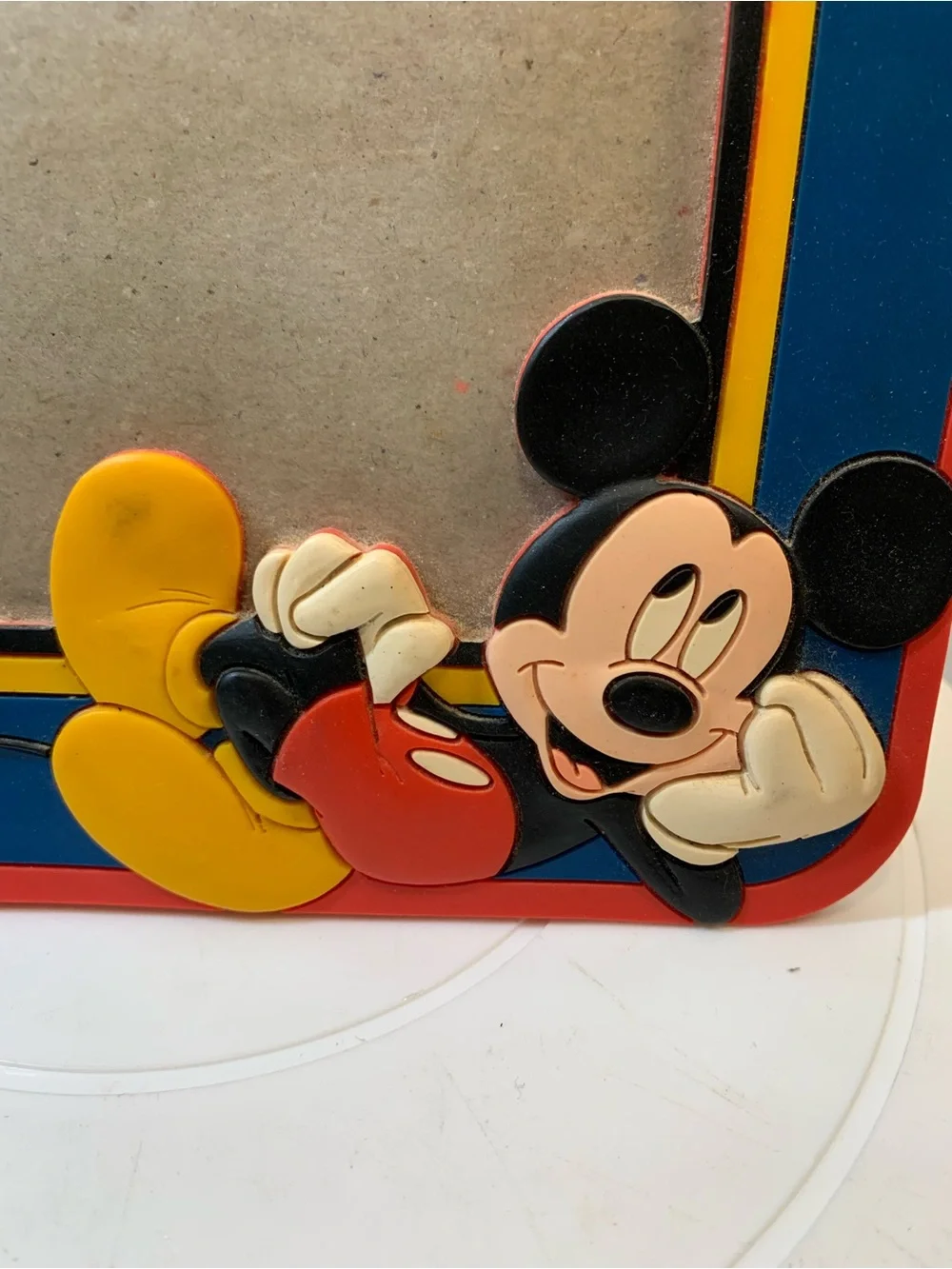 Vintage Disney Mickey Mouse photo red & blue picture frame.                 3737